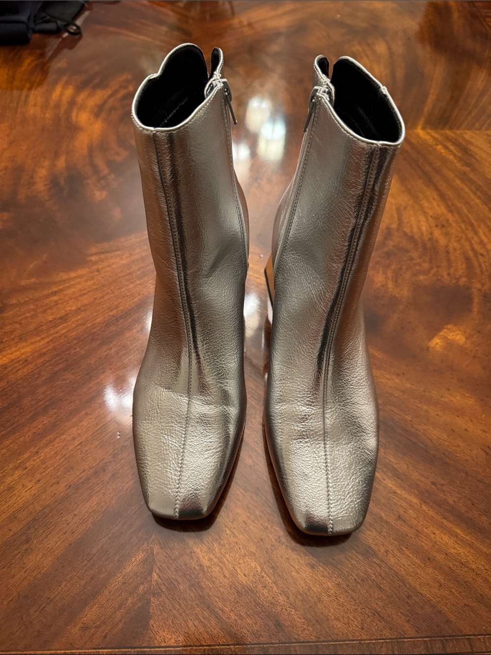 CL by Chinese Laundry Metallic Silver Square-Toe Ankle Boots